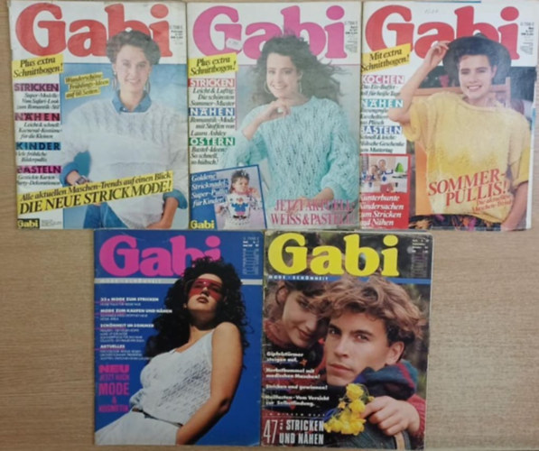 5 db Gabi k�zimunka magazin (n�met nyelv�): 1987/2., 4., 5. 6-7., 9-10. sz�mok