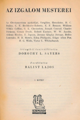 Dorothy L. (szerk.) Sayers - Az izgalom mesterei I.