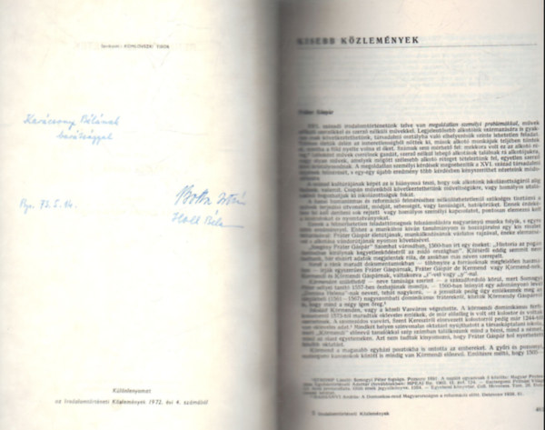 Botta Istv�n, Holl B�la - Fr�ter G�sp�r - Fr�ter G�sp�r M�ria-�neke - K�l�nlenyomat - Dedik�lt