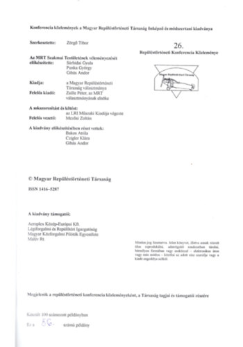 Zrg Tibor (szerk.) - A replstrtneti konferencia kzlemnyei 2001 (szmozott: 56/100. sz. pldny)