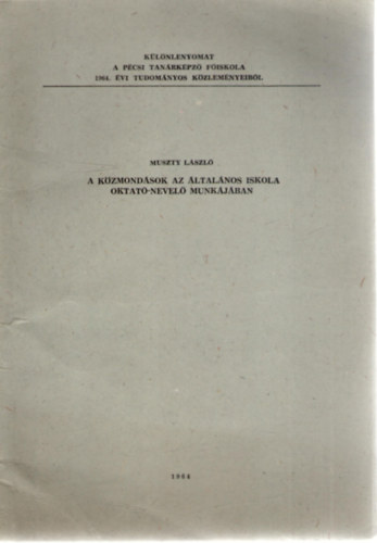 A közmondások az általános iskola oktató-nevelő munkájában