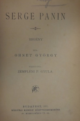 Ohnet Gyrgy - Serge Panin