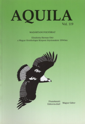 Magyar Gábor (főszerk.) - Aquila - Madártani folyóirat 2012 (Vol. 119.)