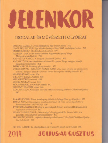 �goston Zolt�n - Jelenkor - Irodalmi �s m�v�szeti foly�irat - 2014. j�lius-augusztus