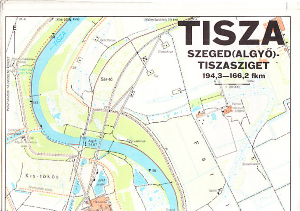 Tisza - Szeged ( Algyő) Tiszasziget térkép 1:20 000 ( 1982 )