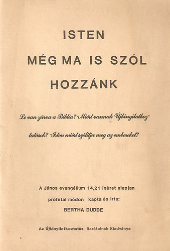 Isten mg ma is szl hozznk