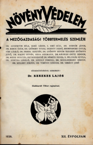 Dr. Kerekes Lajos - N�v�nyv�delem XII-XIV. �vfolyam 1936-1938. (3 �vfolyam egybek�tve)