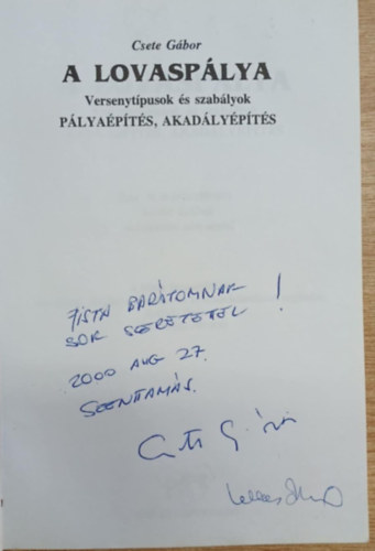 Csete Gbor - A lovasplya (dediklt)