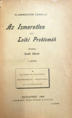 Camille Flammarion - Az ismeretlen s a Lelki problmk