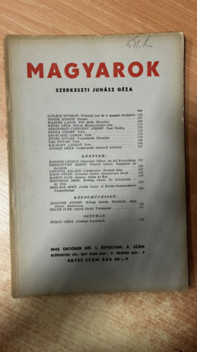Juhász Géza (szerk.) - Magyarok 1945 október hó - I. évfolyam 4. szám