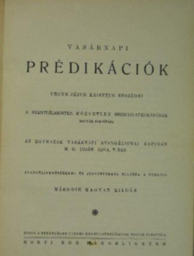 Vasrnapi prdikcik