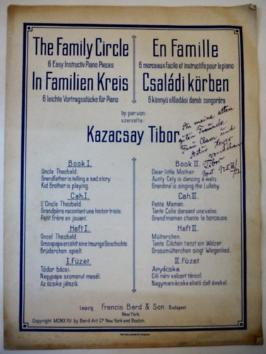 Kazacsay Tibor (dedik�lt) - Csal�di k�rben - 1925