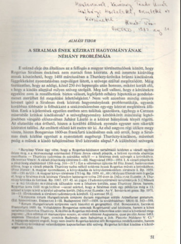 Alm�si Tibor - A siralmas �nek k�zirati hagyom�ny�nak n�h�ny probl�m�ja - K�l�nlenyomat - Dedik�lt