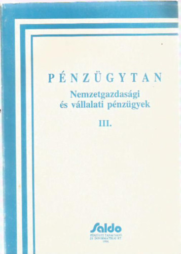 Etal., Bcskai Tams - Pnzgytan III. - Nemzetgazdasgi s vllalati pnzgyek