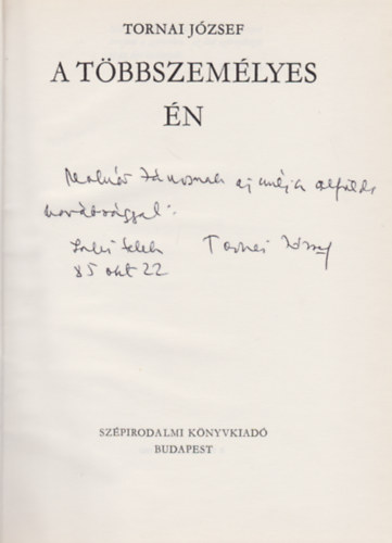 Tornai Jzsef - A tbbszemlyes n (Dediklt)