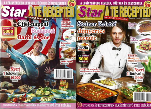 4 db Star/A te recepted, 2015. janu�r, 2015. febru�r, 2015. �prilis, 2015. j�njus