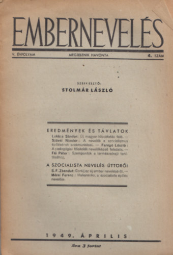 Stolmr Lszl (szerk.) - Embernevels V. vfolyam 4. szm