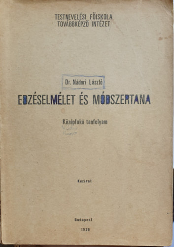 Dr. Ndori Lszl - Edzselmlet s mdszertan