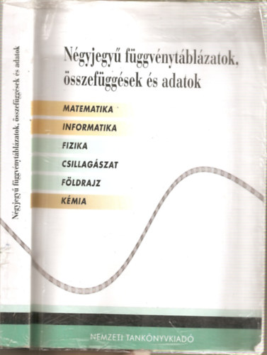 N�gyjegy� f�ggv�nyt�bl�zatok, �sszef�gg�sek �s adatok (matematika, informatika, fizika, csillag�szat, f�ldrajz, k�mia) (rakt.sz�m: 16129/1.)