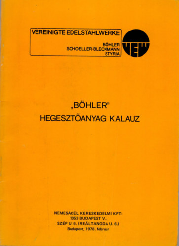 B�hler hegeszt�anyag kalauz