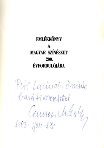 nincs megadva - Eml�kk�nyv a magyar sz�n�szet 200. �vfordul�j�ra