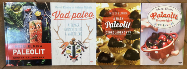 Mezei Elmira - 4 db paleolit szakácskönyv Mezei Elmirától - Paleolit konyha haladóknak, Vad paleo, A nagy paleolit csokoládékönyv, Paleolit finomságok gyerekeknek
