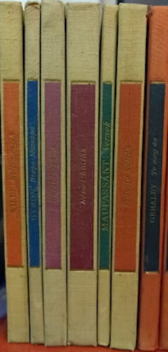 Kosztol�nyi Dezs� (ford.) - 7 db-os k�nyvcsomag Kosztol�nyi v�logatott m�ford�t�sai sorozatb�l (Nem teljes - Wilde: K�ltem�nyek / Byron: Beppo - Mazeppa / Kaleidoszk�p / N�met k�lt�k / Maupassant: Versek / Francia k�lt�k / G�raldy: Te meg �n)