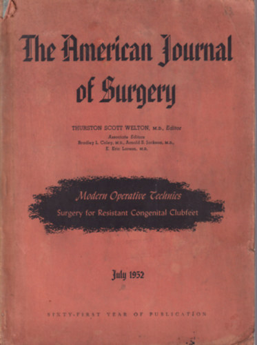 2 db Orvosi k�nyv: The American journal of surgery 1952 july, The British jornal of surgery 1953 january