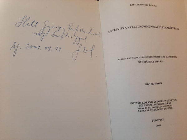Banczerowski Janusz - A nyelv s a nyelvi kommunikci alapkrdsei