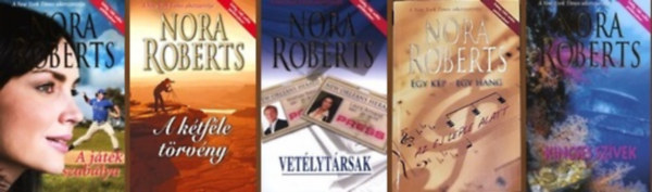 Nora Roberts - 5 db-os könyvcsomag (A játék szabálya / A kétféle törvény / Vetélytársak / Egy kép-egy hang / Kincses szívek)