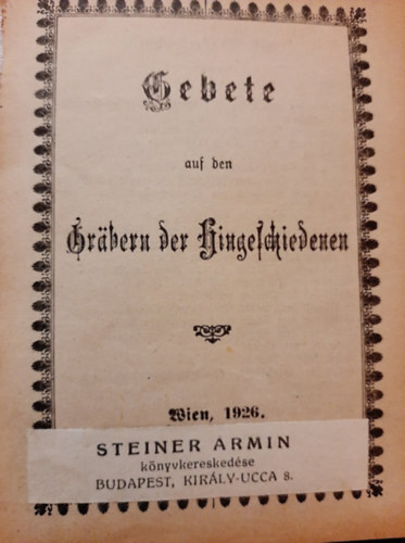 Mane Loschon. Gebete auf den Grbern der Hingeschiedenen - Halotti imaknyv nmet-hber nyelven