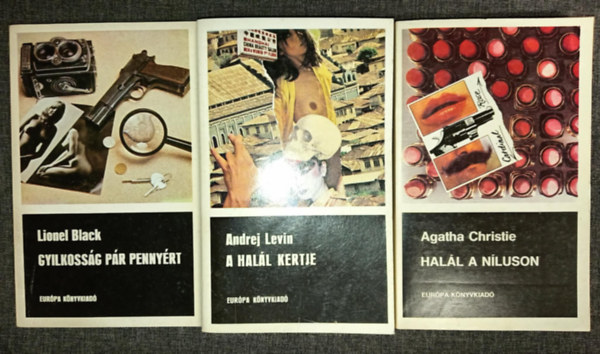 Lionel Black, Andrej Levin, Agatha Christie - Gyilkoss�g p�r penny�rt + A hal�l kertje + Hal�l a N�luson (3db Fekete K�nyvek krimi)