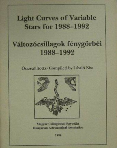 Light Curves of Variable Stars for 1988-1992 - Változócsillagok fénygörbéi 1988-1992