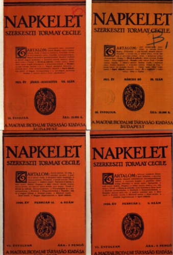 Tormay Cecile (szerk.) - 6 db Napkelet folyirat: 1925. mrcius, 1925. jlius-augusztus, 1927. jlius, 1928. februr 1., 1925. februr 15., 1931. november 1. szmok