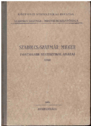 Szabolcs-Szatmár megye fontosabb statisztikai adatai 1960