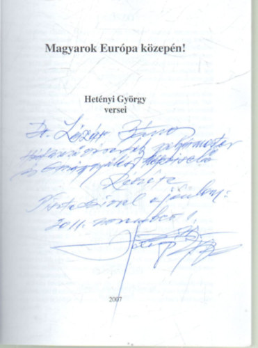 Hetényi György - Magyarok Európa közepén- Hetényi György versei
