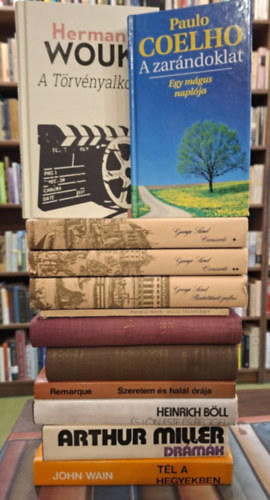 Erich Maria Remarque, Heinrich Böll, Arthur Miller, John Wain, Thomas Mann, George Sand, Paulo Coelho, Herman Wouk - 11 db regény 12 kötetben, KÖNYVMENTŐ AJÁNLAT: Szerelem és halál órája, És lőn este és reggel, Drámák, Tél a hegyekben, Halál Velencében, Jákob, Levelek (1934-1955), Consuelo I-II., Rudolstadt grófné, A zarándoklat, A Törvényalk