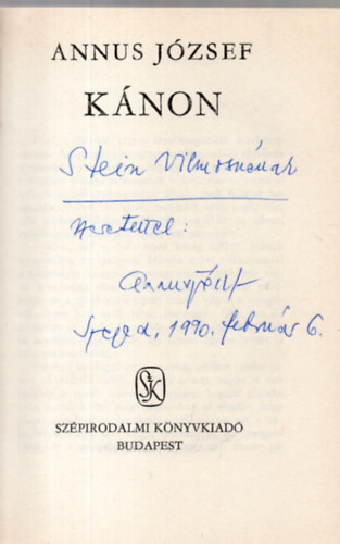 Annus J�zsef - K�non