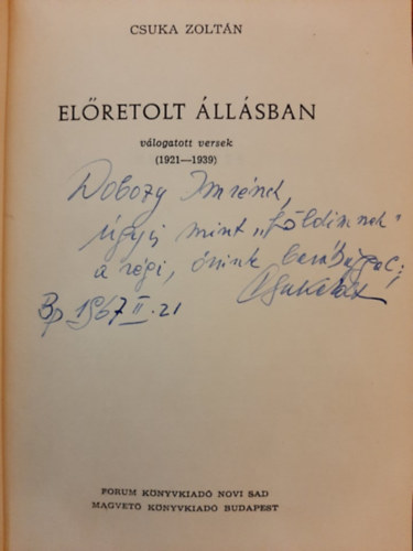 Csuka Zolt�n - El�retolt �ll�sban