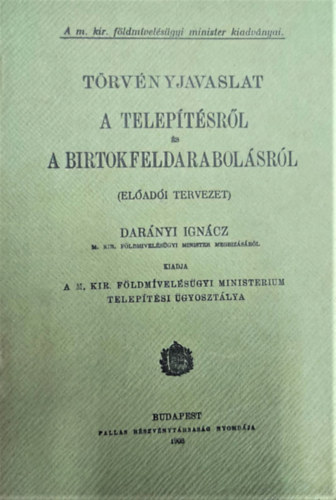 Trvnyjavaslat a teleptsrl s a birtokfeldarabolsrl (eladi tervezet)