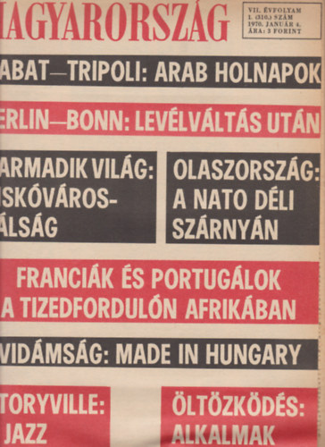 Dr. Plfy Jzsef (fszerk.) - Magyarorszg I-II., VII. vf., 1-52. szm, 1970 (Teljes,kt ktetben)