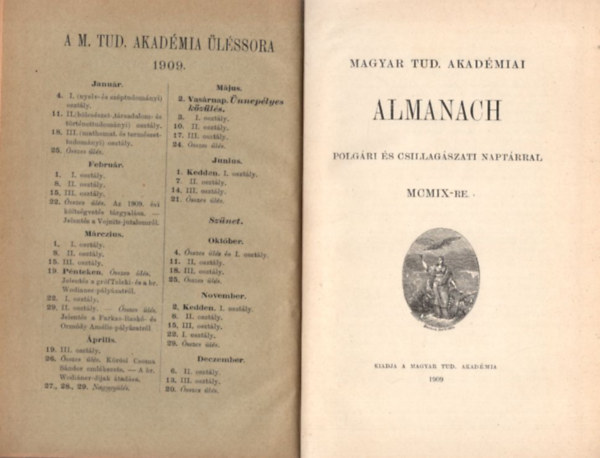Magyar Tudomnyos Akadmiai Almanach polgri s csillagszati naptrral MCMIX-re