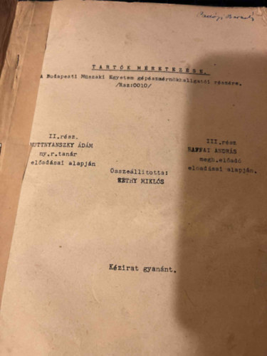 Réthy Miklós - Tartók méretezése