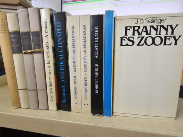 Pu Ji, Ernest Hemingway, Lev Tolsztoj, Georges Simenon, Simone de Beauvoir, Stefan Heym, Merle Robert, Alberto Moravia, J. D. Salinger - 9db regny 11 ktetben, KNYVMENT AJNLAT: Pu Ji az utols knai csszr voltam+ Bcs a fegyverektl+ Anna Karenina I-II+ A kltzkds/ A macska+ Amerikai tinapl+ A sasok s griffmadarak I-II+ llati elmk+ Az unalom+ Franny