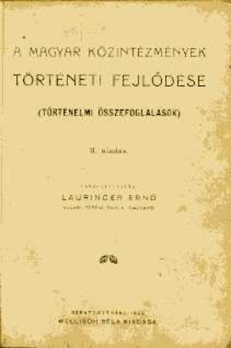 Lauringer Ern - A magyar kzintzmnyek trtneti fejldse