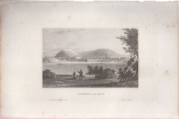 Haimburg an der Donau - Hainburg város a Dunánál (18x28 cm lapméretű eredeti acélmetszet) - Ausztria, Európa