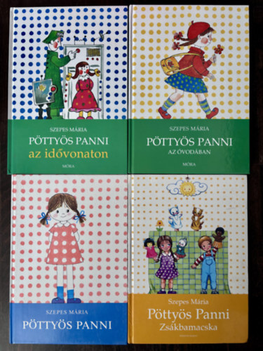 Szepes M�ria - 4 db P�tty�s Panni k�nyv: P�tty�s Panni, P�tty�s Panni az �vod�ban, P�tty�s Panni zs�kbamacska, P�tty�s Panni az id�vonaton