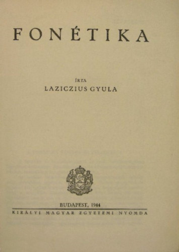 Laziczius Gyula - Fontika