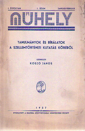 Mhely 1937. janur-februr I.vfolyam 1.szm