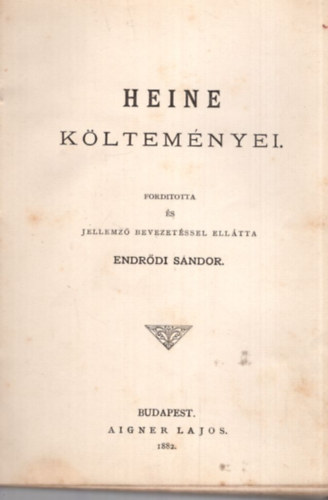 Endrdi Sndor (ford.) - Heine kltemnyei